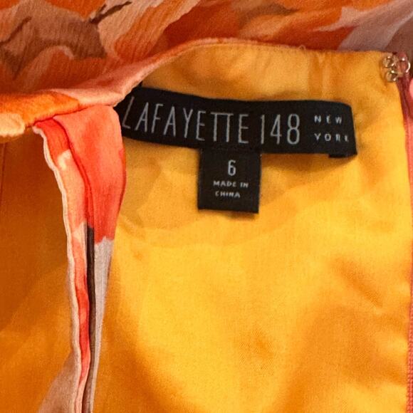 Lafayette 148 Vibrant Floral Silk Dress Size 6 - Picture 7 of 9